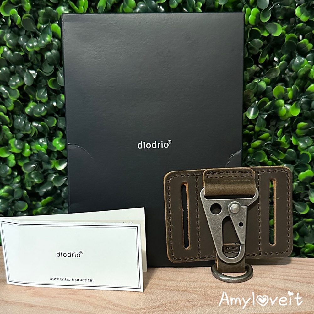 Diodrio Heavy Duty EDC Leather Key Ring Holder Belt Loop Tactical Clip #83